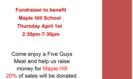 Five Guys Fundraiser on April 1