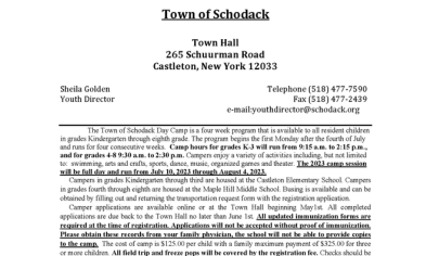 Town of Schodack Day Camp Registration Due June 1