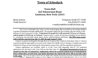 Town of Schodack Summer Day Camp 2022