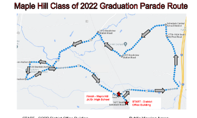 Maple Hill Class of 2022 Graduation Parade Route