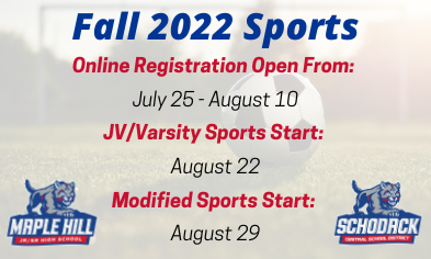 Fall 2022 Athletics Registration & Start Dates