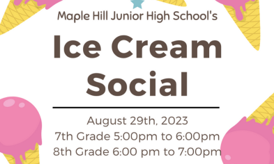 Gr. 7-8 Welcome Back Ice Cream Social on August 29