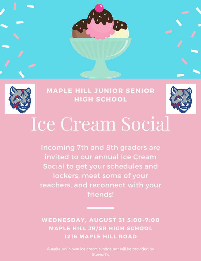 Grade 7 and 8 Ice Cream Social Flyer