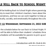 Maple Hill Back to School Parents Night on Sept. 21
