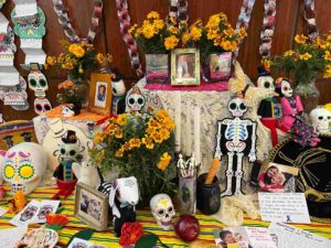 Ofrenda for Dia de los Muertos set up at Maple Hill