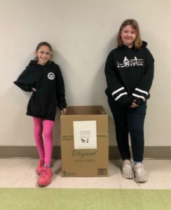 Castleton Elementary Student Council Members Next to a Donation Box