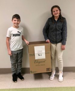 Castleton Elementary Student Council Members Next to a Donation Box
