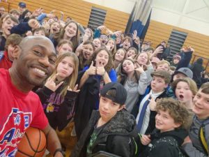 Tay Fisher with Maple Hill Students