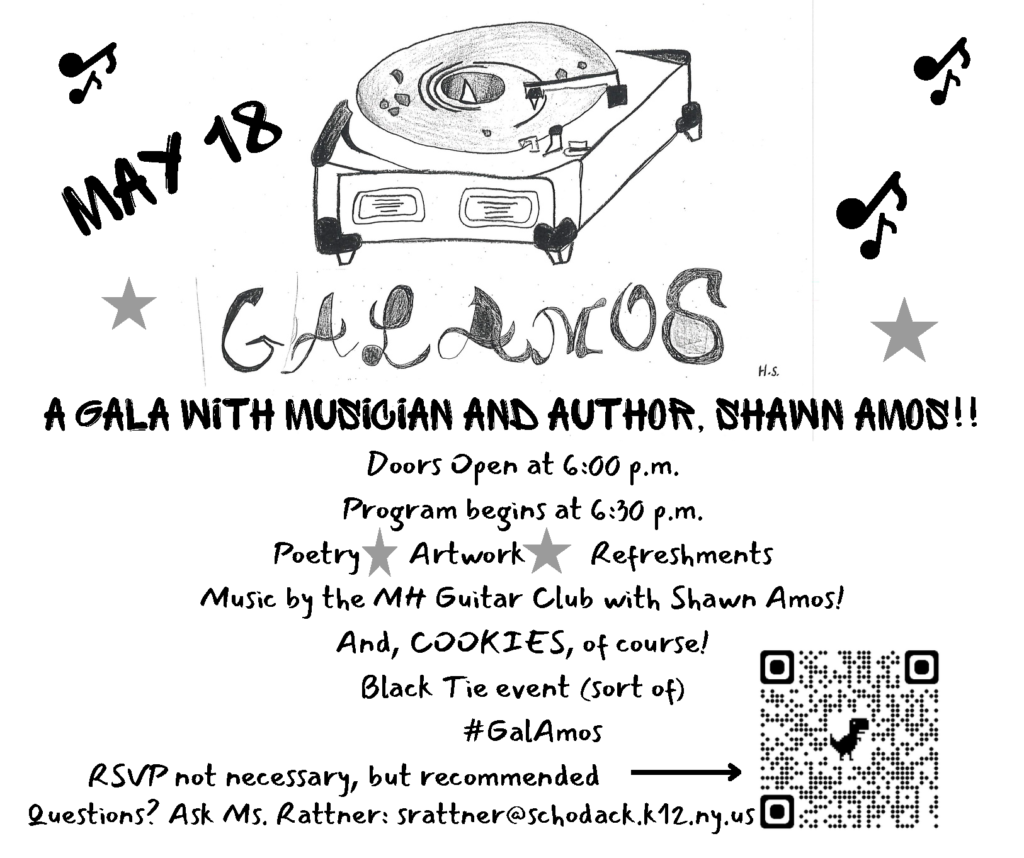 Flyer for Castleton Elementary Library Gala with Shawn Amos