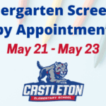 Kindergarten Screening by Appointment on May 21-23