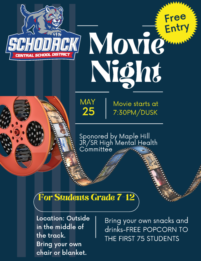 Flyer for Maple Hill Movie Night