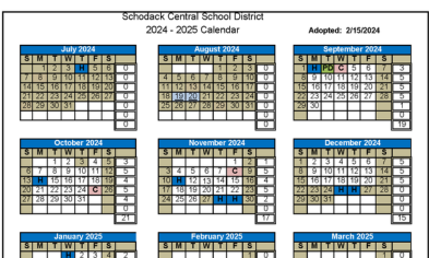 2024-2025 School Year 1-Page Calendar