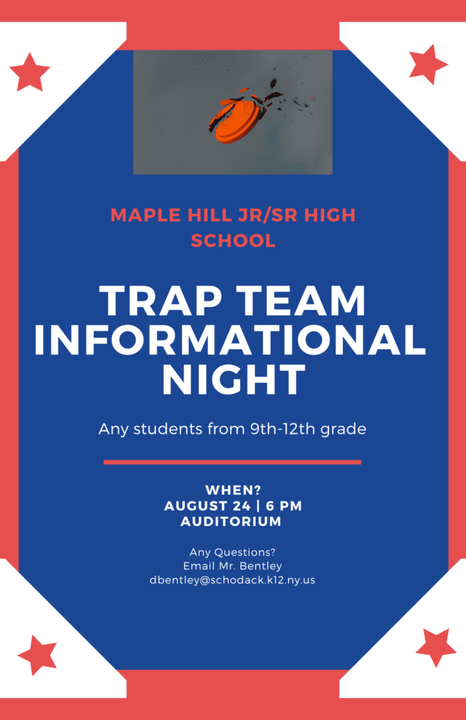 Maple Hill Trap Team Informational Night Flyer 