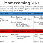 Maple Hill Homecoming Week 2023 Schedule