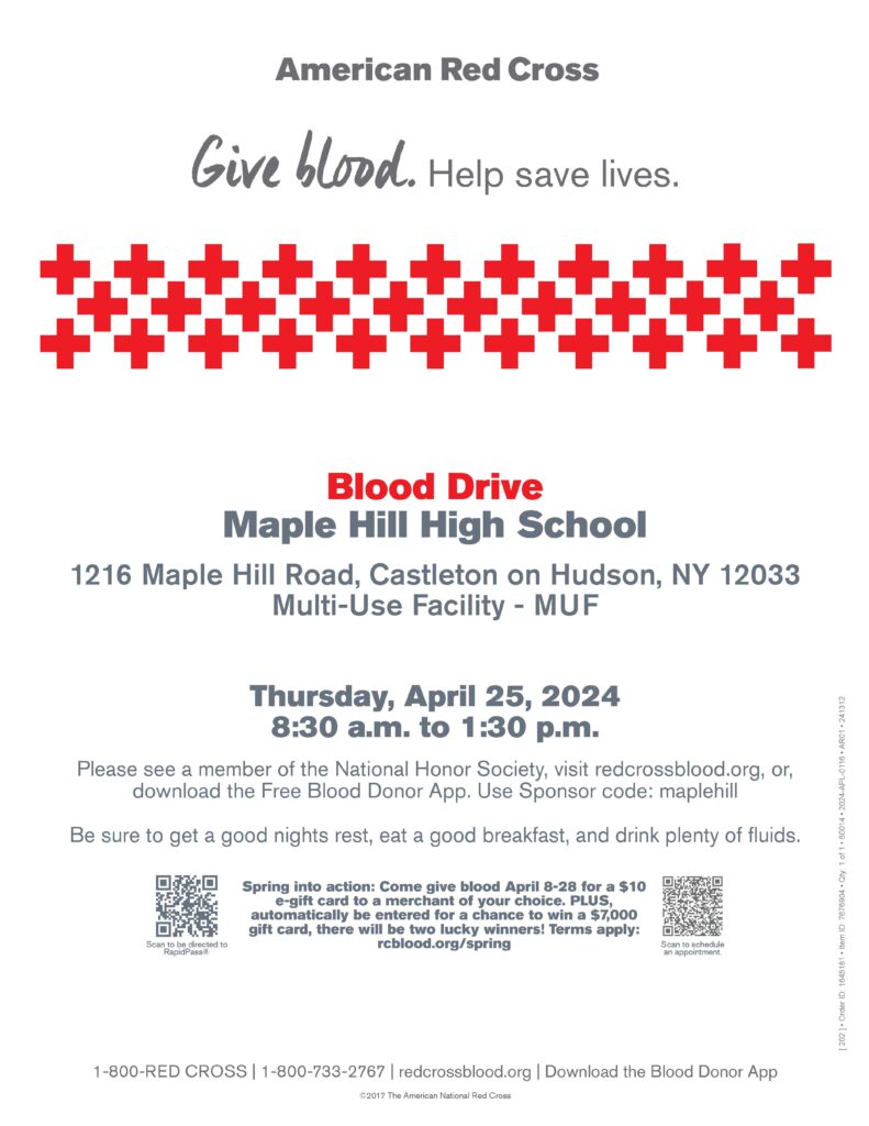 Flyer Honor Society April 2024 Blood Drive