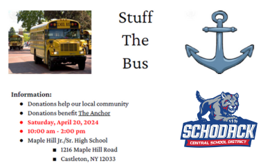 “Stuff the Bus” Food Drive at Maple Hill on April 20