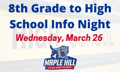 8th Grade to High School Information Night on March 26