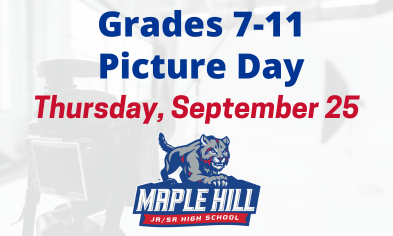 Grades 7-11 Picture Day on Sept. 25