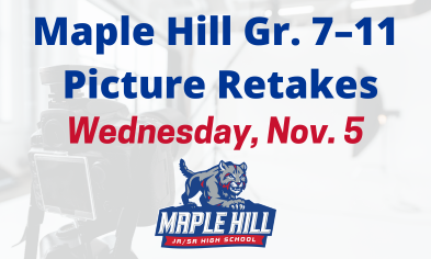 Grades 7–11 Picture Retake Day on Nov. 5