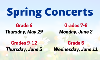 Spring Music Events: Concerts & 4th Grade Beginning Band Night