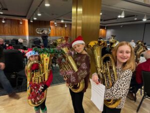 Elementary band students at Empire State Plaza