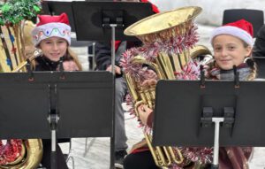 Elementary band students at Empire State Plaza