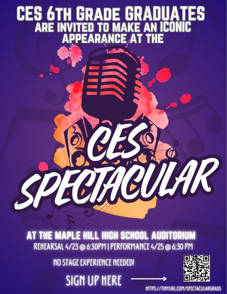 Castleton Elementary Spectacular Show 6th Grade Recognition Flyer