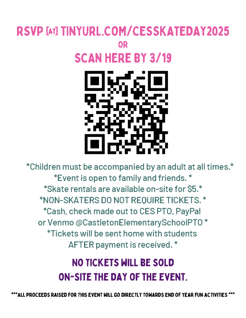 Registration Flyer for Family Skate Day