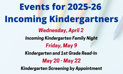 2025-2026 Incoming Kindergarten Events & Screenings