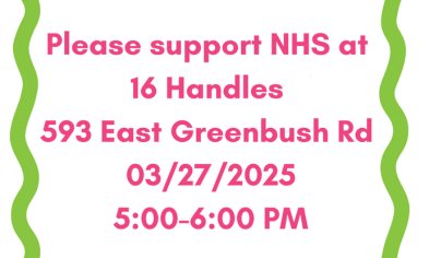 16 Handles Honor Society Fundraiser on March 27