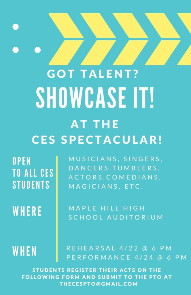 Flyer for the 2026 Castleton Elementary Spectacular Show