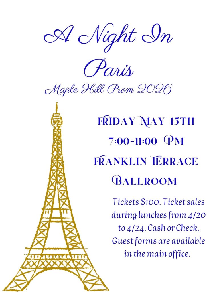 2026 Maple Hill Prom Flyer
