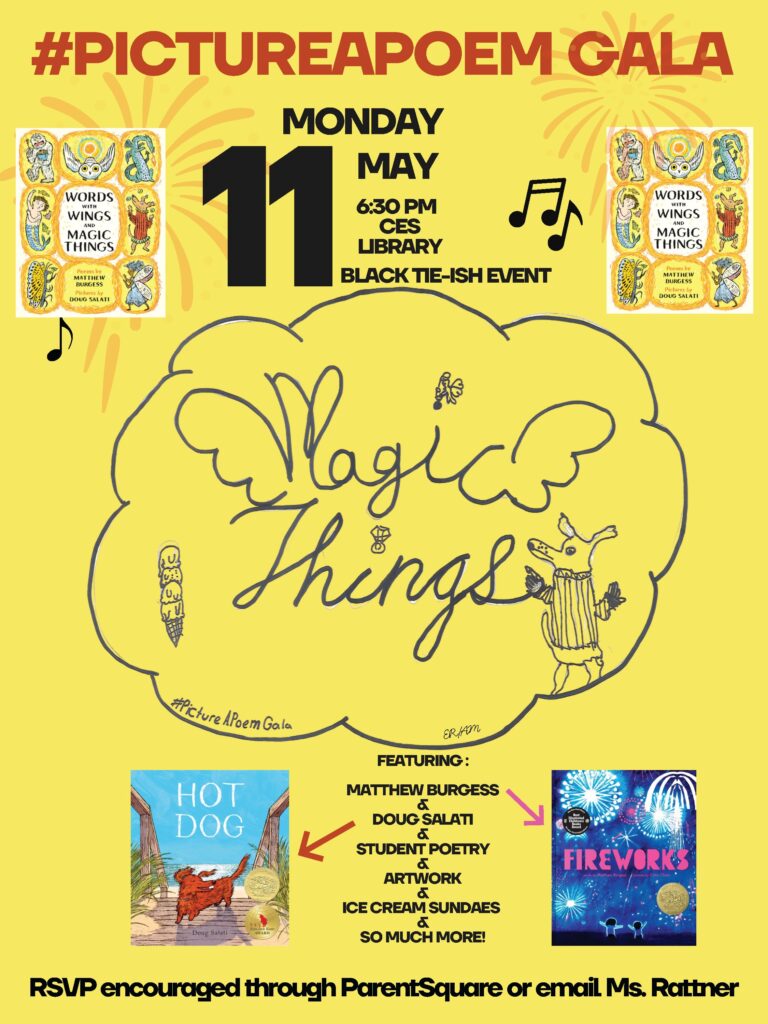 Flyer for Castleton Elementary School Library Gala event on Monday, May 11