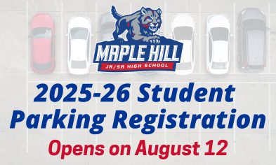 Maple Hill Student Parking Registration for 2025-26