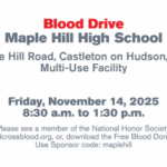 Maple Hill Honor Society Blood Drive on November 14