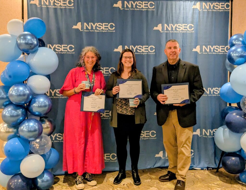 Three Schodack Employees Posing With Awards Received at NYSEC Conference