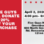 Five Guys Fundraiser for Maple Hill Honor Society: April 2