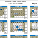 2026–27 School Year 1-Page Attendance Calendar