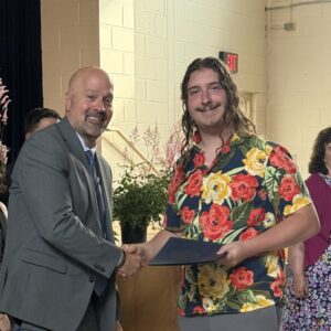 Maple Hill student and Schodack superintendent at the Class of 2026 Top Seniors event.