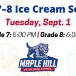 Grades 7–8 Welcome Back Ice Cream Social: Tuesday, Sept. 1