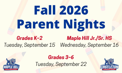 Fall 2026 Parent Nights Schedule